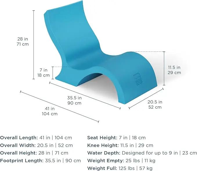 Ledge Lounger Signature Lowback Chair for in Pool or On-Deck Use - Ideal Water Depths 0-9 White Pool Lounge Chairs Set of 2 for Socializing by GreenHaven Gardens