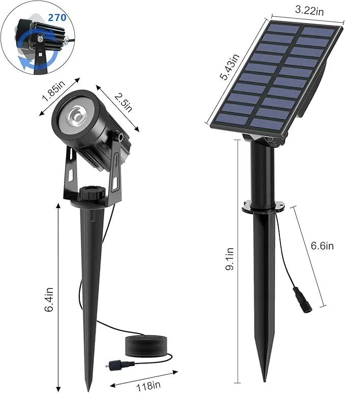 T-SUN Color Changing Solar Lights for Outside, Solar Spot Lights Outdoor Waterproof, Dual Head Solar Landscape Spotlights for Garden, Pond, Yard, Trees, Pathway(RGB) by GreenHaven Gardens