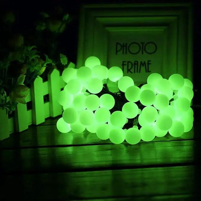 Globe Ball Fairy Lights, 50 LEDs 23ft/7M Solar Led Globe String Lights Waterproof with Two Lighting Modes for Garden Outdoor Party Christmas Decoration (Green) by GreenHaven Gardens