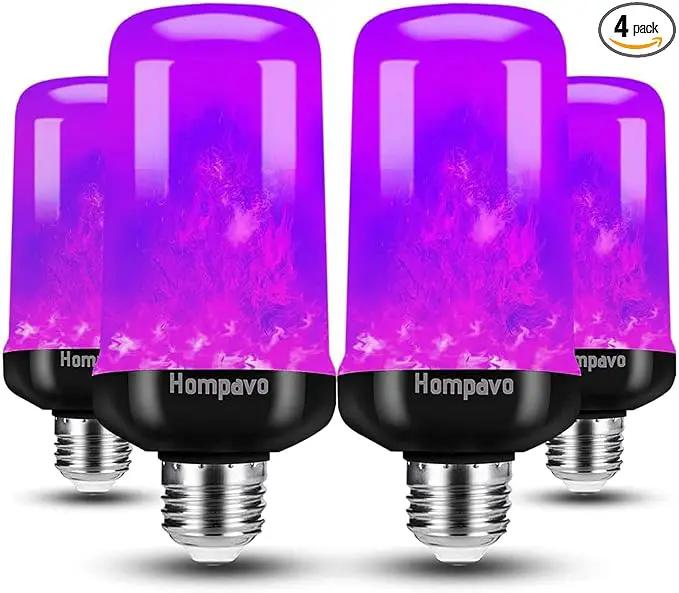 Hompavo 【Upgraded LED Flame Light Bulbs Halloween Decorations, 4 Modes Flickering Light Bulbs with Upside Down Effect, E26/E27 Flame Bulb for Christmas Party Home Indoor & Outdoor (4 Pack) by GreenHaven Gardens