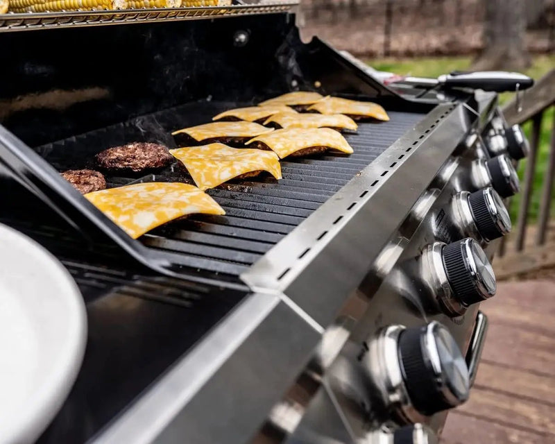 Monument Grills Larger 4-Burner Propane Gas Grills Stainless Steel with Cooking Plate(2 items) by GreenHaven Gardens