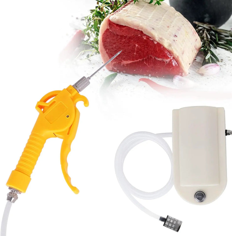 Electric Meat Injector Gun Pump with Hose, 50W Automatic Marinade Injector Syringe Kit for BBQ, Turkey Pork Beef, 10 Stainless Steel Needles for Home Kitchen & Outdoor Grilling by GreenHaven Gardens