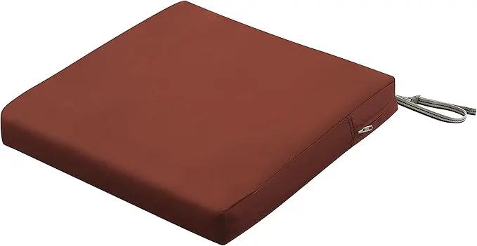 Classic Accessories Ravenna Water-Resistant 19 x 19 x 3 Inch Patio Seat Cushion, Spice, Chair Seat Cushion by GreenHaven Gardens