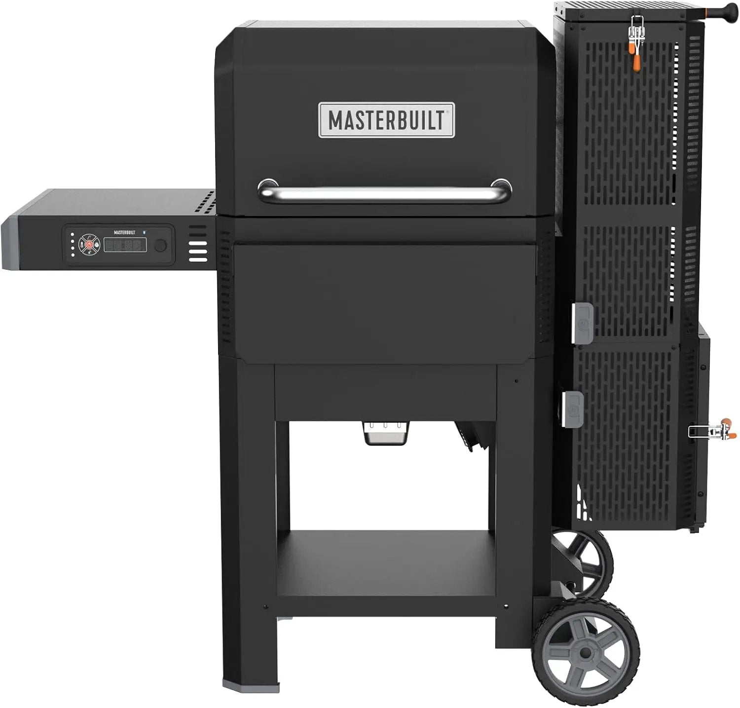 Masterbuilt® Gravity Series® 600 Digital Charcoal Grill and Smoker,WiFi Technology, GravityFed™ Charcoal Hopper, 600 Cooking Sq. Inches, Reversible Smoke&Sear Cast Iron Grates, Black, Model MB20041023 by GreenHaven Gardens