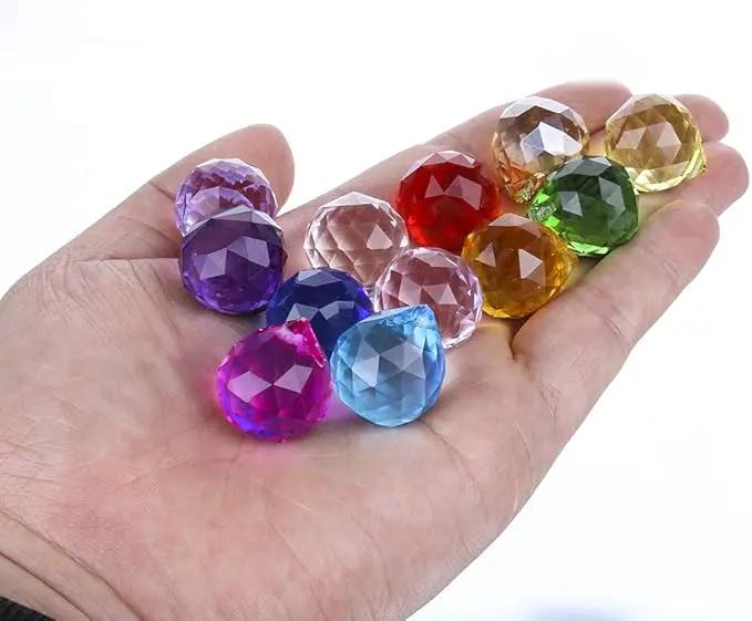 H&D 20mm Multi-Color Crystal Ball Prism Feng Shui Faceted Decorating,Pack of 12 by GreenHaven Gardens