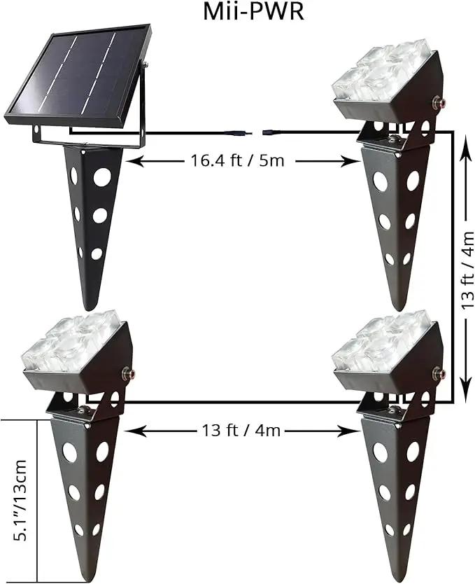 Solar Spot Lights Outdoor Waterproof IP65 Landscape Spotlights with Metal Stake 42ft Cable 3-in-1 Cool White Auto On/Off Dusk to Dawn Uplights for Flag Pole Trees Garden Yard Landscape Downlight by GreenHaven Gardens