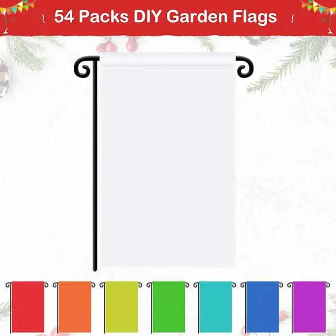 Shimeyao 54 Pcs Blank Sublimation Flags DIY Lawn Garden Flags 11.8 x 17.7 Inches Polyester Blank Heat Transfer Banner for Valentine's Day Wedding Indoor Outdoor Party Decoration by GreenHaven Gardens
