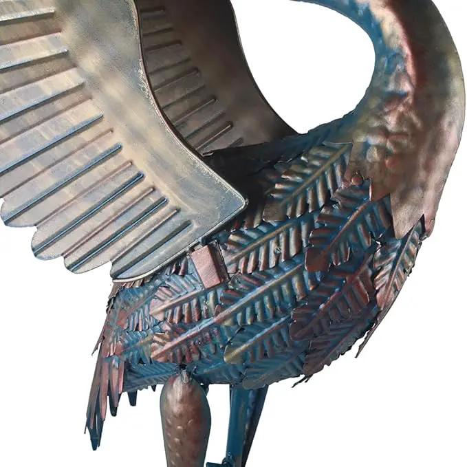 Garden Cranes Statue Retro Animal Sculpture Standing Metal Crane Garden Decoration Metal Yard Art for Yard Outdoor Decoration Set of 2 by GreenHaven Gardens