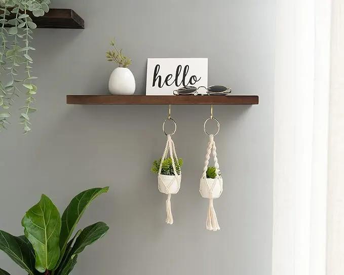 Mkono Mini Macrame Plant Car Accessories Rear View Mirrior Charm Cute Hanging Rearview Car Decor Boho Hanger with Artificial Succulent Plants Gifts for Plant Lover Set of 2, White by GreenHaven Gardens