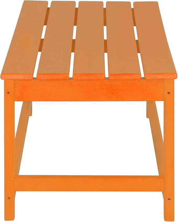 WO Home Furniture Adirondack Chairs Table Set of 3 PCS Outdoor Folding Chairs Coffee Table Weather/UV Resistant for Lawn, Garden, Bon Fire, Balcony (Orange) by GreenHaven Gardens