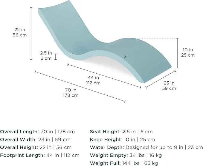 Ledge Lounger - Signature Chaise - Inside Pool & Sun Shelf Lounge Chair - Designed for Shallow Shelves Up to 9” - Compatible with All Pool Types - Poolside & Sun Deck Tanning - Set of 2 - White by GreenHaven Gardens