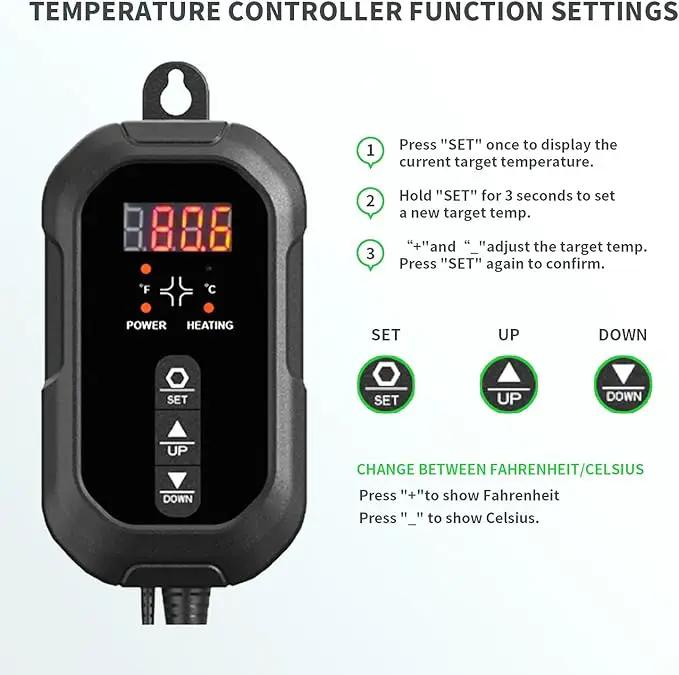 20"x 10" Seedling Heat Mat with Digital Thermostat Combo Set,ETL Certified and Durable Waterproof Warm Hydroponic Heat Mat for Germination,Indoor Gardening,Brewing and Greenhouses by GreenHaven Gardens