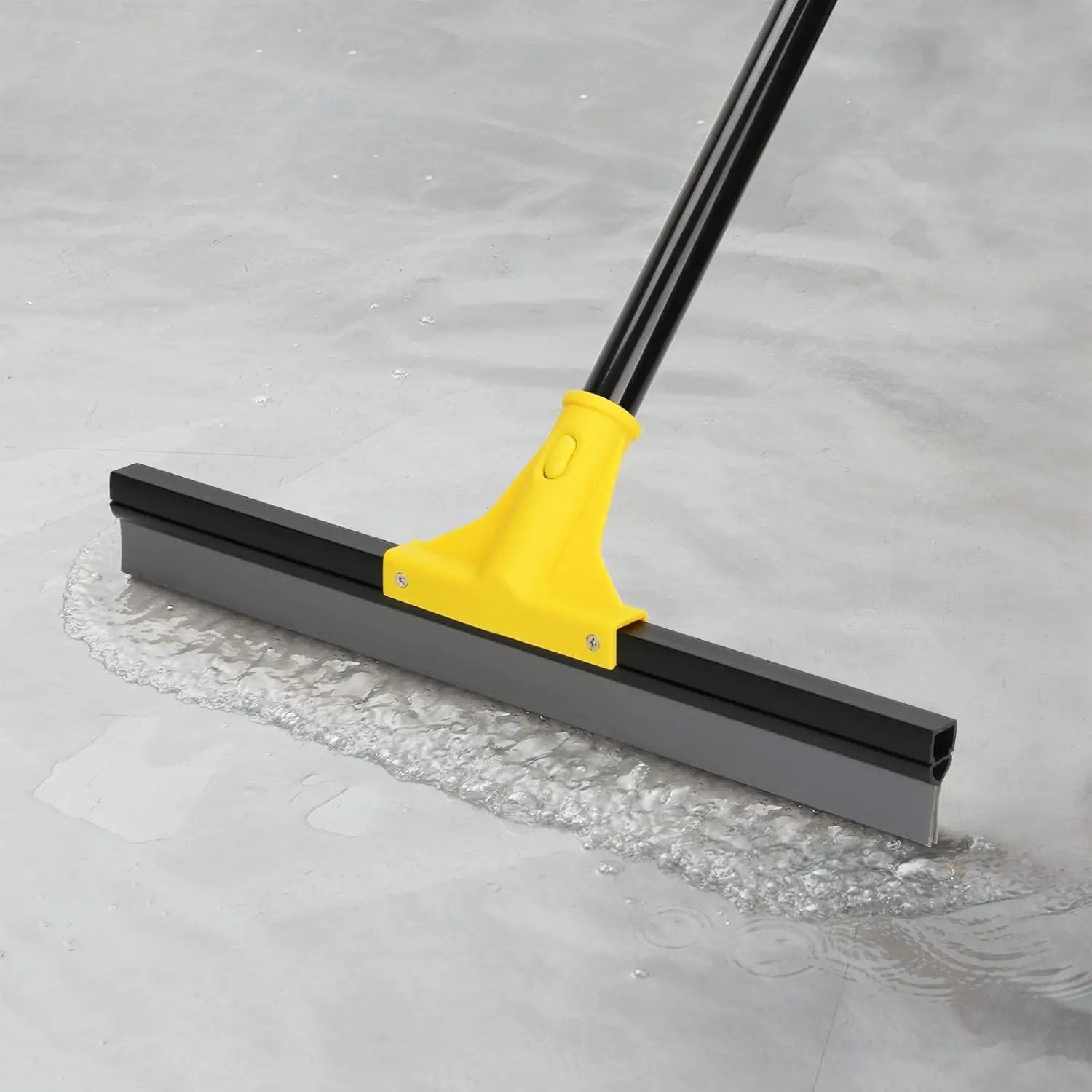 Squeegee Broom for Floor, 18'' Heavy Duty Rubber Wiper with 60'' Long Handle for Bathroom Tile, Garage Concrete, Deck, Shower Glass, Window Cleaning by GreenHaven Gardens