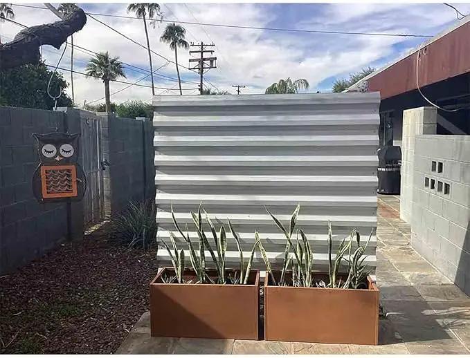 Corten Steel Planter Box Rectangular Planters Large Outdoor Planter Metal Planter Box for Tall Plant Trough Rustic Patina for Garden Yard Commercial Residential Farm 16 in x 31.5 in x 16 in by GreenHaven Gardens