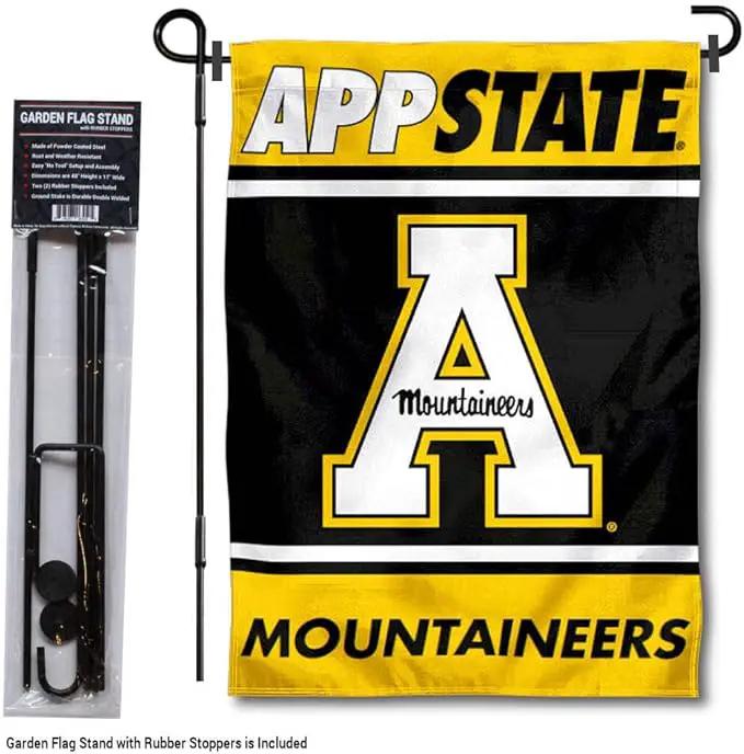 College Flags & Banners Co. Appalachian State Mountaineers Garden Flag with Stand Holder by GreenHaven Gardens