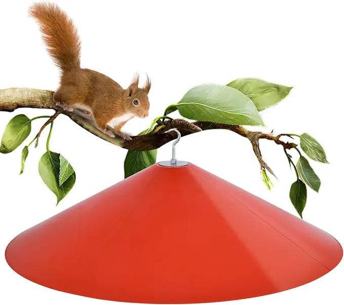 24-inch Large Squirrel Proof Bird Feeders for Outside Hanging, Outdoor Squirrel Baffles for Bird Feeders Pole, Red Color by GreenHaven Gardens