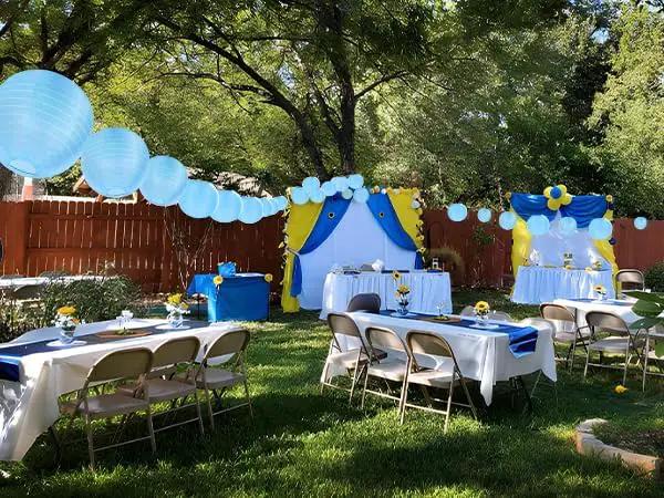 10 Pack Outdoor Silk Lanterns Decorative, 10inch Waterprooof Outside Indoor Chinese Hanging Round Lanterns for Weddings, Birthdays, Parties Decoration(Blue) by GreenHaven Gardens