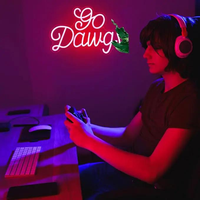 American Football Neon Sign Football Led Neon Light University Fans Rugby Game Neon LED Sign Red Letters Neon Light Up Sign for Bedroom Game Room Man Cave Party Decor Football Fans Gifts by GreenHaven Gardens