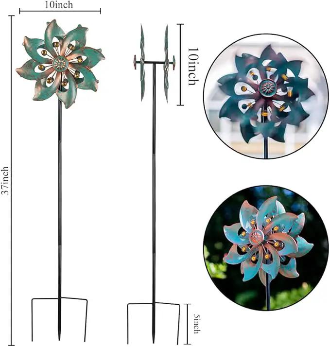 DREAMYSOUL Outdoor Wind Spinner 37 Inch, Metal Garden Wind Sculpture Bronze Wind Spinners for Patio Yard Lawn Decor by GreenHaven Gardens