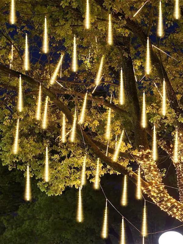 Solar Meteor Shower Lights 20 Tubes 16 Inch 720 LED Solar Christmas Lights Outdoor Waterproof, Snow Cascading String Lights for Outside Christmas Halloween House Tree Decoration, Warm White by GreenHaven Gardens