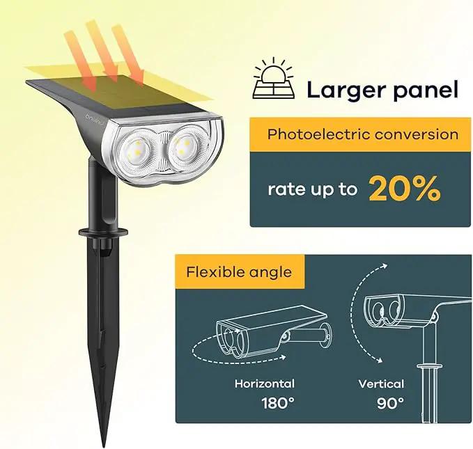 Linkind StarRayS Solar Lights Outdoor, 350LM Solar Spot Lights Outdoor, IP67 Waterproof Solar Lights for Garden, Yard, Landscape and Walkway, Warm White, 6 Pack by GreenHaven Gardens