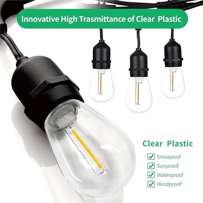 Meconard 48 Pack S14 LED String Light Bulbs, 1 Watt Shatterproof Replacement Bulbs for Patio Outdoor Sting Lights, E26 Medium Screw Base, Warm White 2200K, Non-Dimmable by GreenHaven Gardens