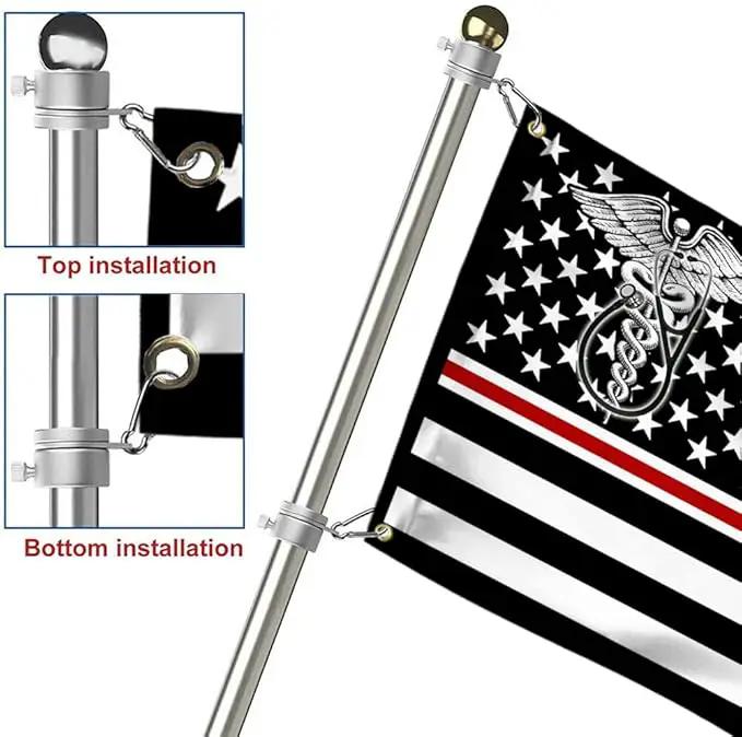 FLAGWIX American Flag-Nurse Flag Thin Red Line Nurse Grommet Flag TRN1388GFv1, 3x5 ft., No Flag Pole Rings-USA Heavy Duty Flags Canvas Cotton-Durable Indoor Outdoor Flag by GreenHaven Gardens