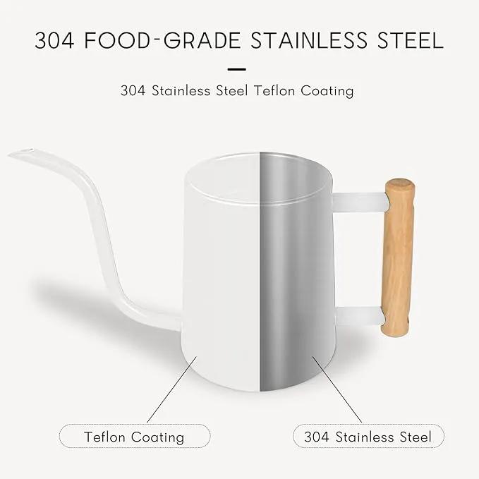 Watering Can Indoor Plants, 35 oz/1000 ml Metal Stainless Steel Watering Can Pot with Long Spout for Indoor House Plants Bonsai Outdoor Garden Flower Decorative (White) by GreenHaven Gardens