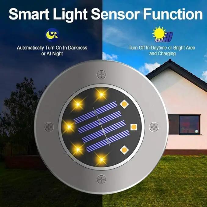 ZGWJ Solar Ground Lights,12 Pack Waterproof Solar Garden Lights, Upgraded Outdoor Garden Waterproof Bright in-Ground Lights, Landscape Lights for Pathway,Yard,Deck,Lawn,Patio,Walkway Warm White by GreenHaven Gardens