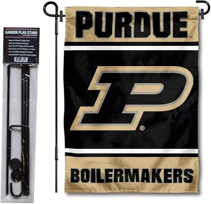 College Flags & Banners Co. Purdue Boilermakers Garden Flag with Stand Holder by GreenHaven Gardens