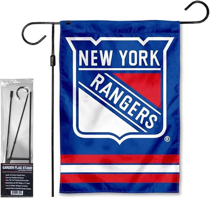 WinCraft New York Rangers Garden Flag and Pole Stand Mount Holder by GreenHaven Gardens