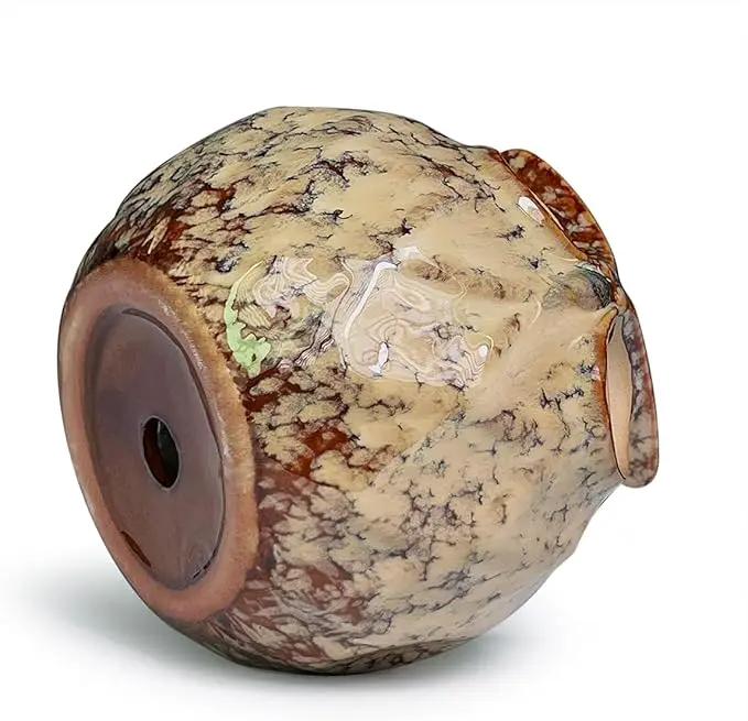 GeLive Owl Planter Ceramic Succulent Plant Pot Fun Animal Flower Container Decoration Tabletop Decor Windowsill Box with Drainage Hole (Round Owl Planter) by GreenHaven Gardens