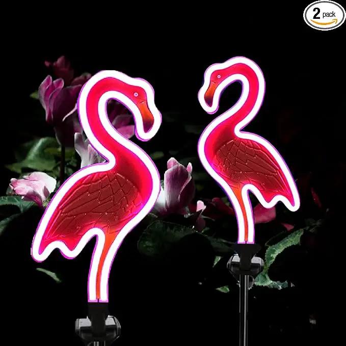 SunKite Flamingo Solar Stake Lights Outdoor,Waterproof Solar Neon Lights for Garden,Yard, Lawn,Pathway,Patio,Backyard (2 Pack) by GreenHaven Gardens