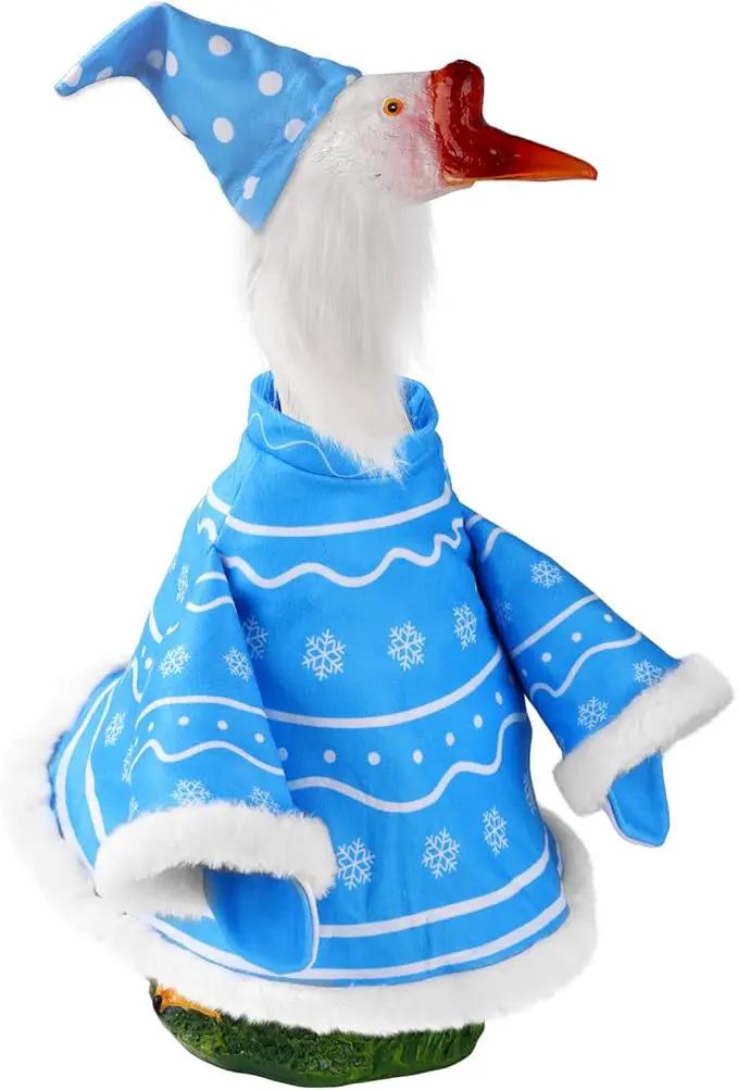 Goose Outfit, Winter Goose Outfits for Cement Goose Cute Goose Costume Yard Goose Clothing Goose Yard Statue Clothes for Outdoor Patio Yard Lawn Statueart Goose Decoration(Dwarf) by GreenHaven Gardens