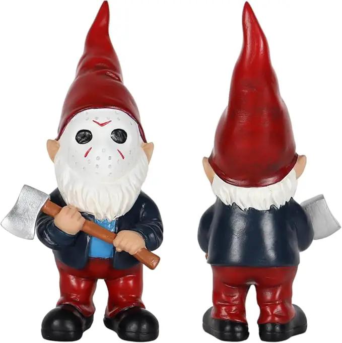 Garden Gnomes Halloween Decorations Gift Christmas Gnome Home Decor Gnome Statue Holding Axe by GreenHaven Gardens