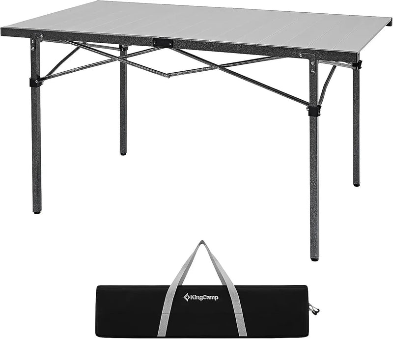 KingCamp Camping Table Folding Portable Table Aluminum Roll Up Lightweight Foldable Large Camp Table for Indoor Outdoor Picnic Backyard, 53.5"X27.5" by GreenHaven Gardens