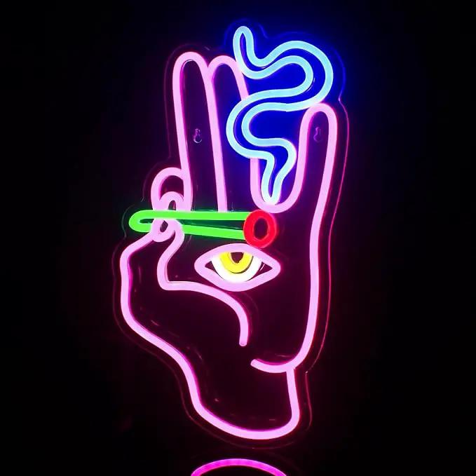 WLHOPE Evil Eye Neon Signs Hand Eye Neon Signs Pink Blue Led Neon Signs for Wall Decor, Hamsa Neon Sign, USB Connectivity Eye Neon Light Signs for Bedroom Game Room Home Bar Pub Cafes Party Gift by GreenHaven Gardens