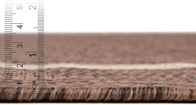 Unique Loom Outdoor Border Collection Area Rug - Soft Border (6' 1" Square Brown/Ivory) by GreenHaven Gardens