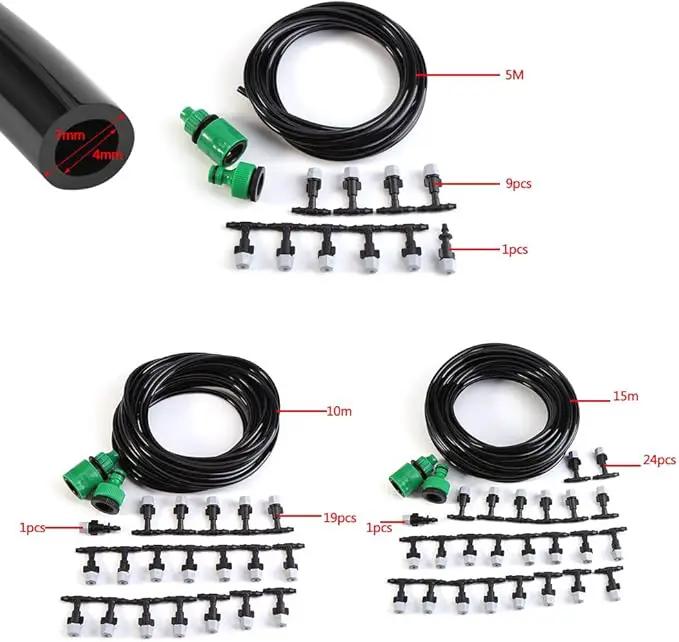 Drip Watering Kit Automatic Cooling System Hose Sprinkler Nozzle Garden Backyard Patio Micro Irrigation Set (10M) by GreenHaven Gardens