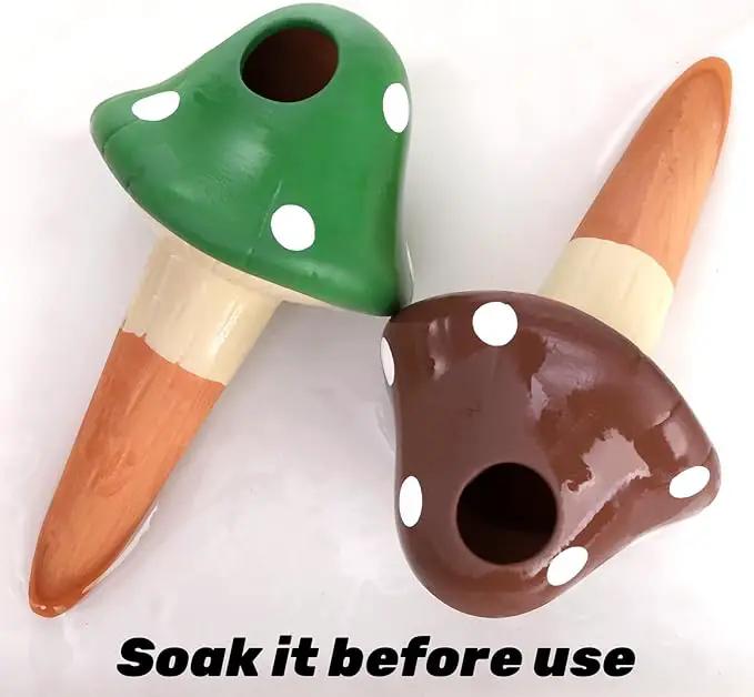 Peohud 8 Pack Self Watering Spikes Mushroom Shaped, Terracotta Plant Watering Globes, Cute Watering Device, Automatic Irrigation Spikes for Indoor Outdoor Potted Plants by GreenHaven Gardens