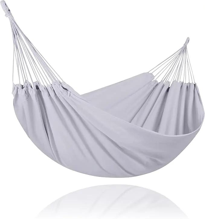 SUNCREAT Tree Hammocks for Outside, Double Hammocks 2 Person Heavy Duty for Trees, Light Gray by GreenHaven Gardens