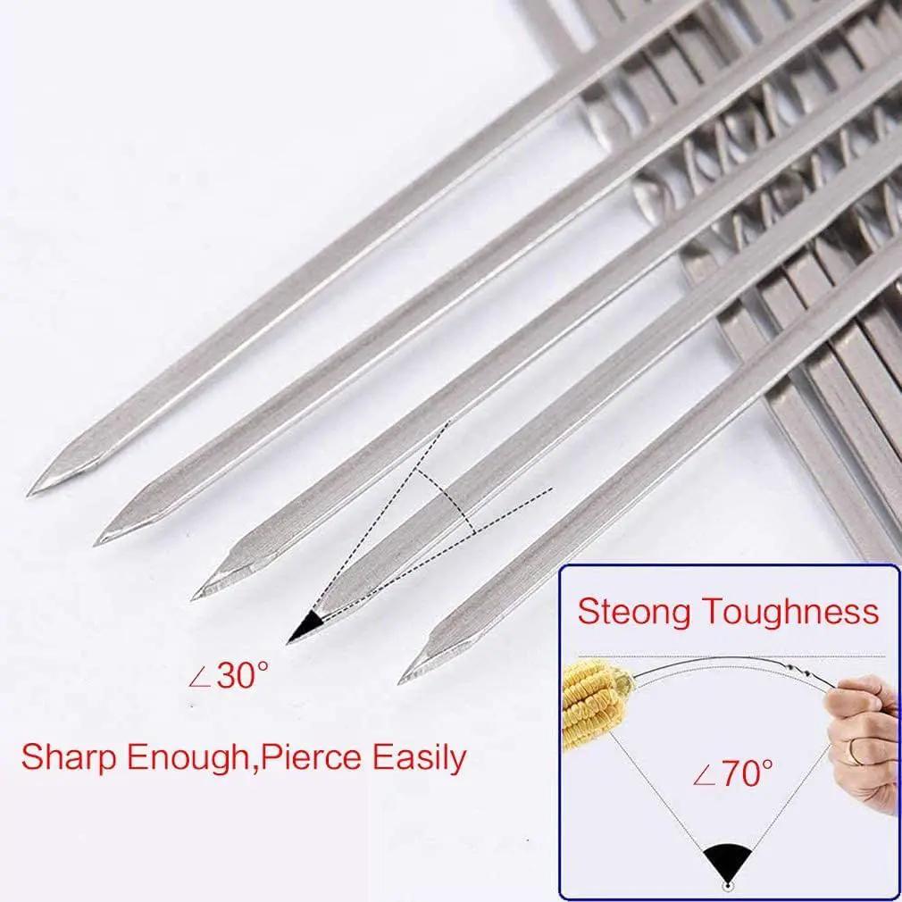Metal Skewer for Grilling,Kabob Skewer,Flat BBQ Barbecue Skewer,Grilling Skewers Set,Reusable BBQ (10" skewer(16 pack)) by GreenHaven Gardens