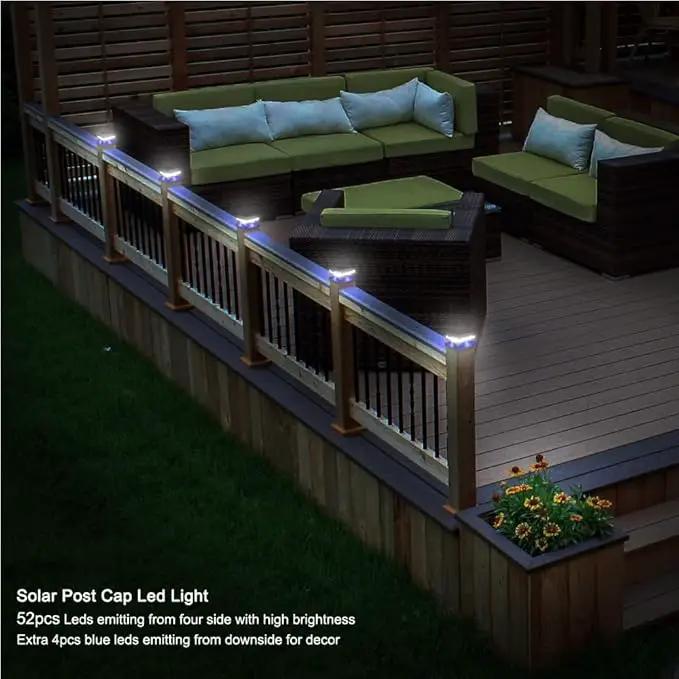 Sumaote Solar Post Lights 160LM 52 LED - 6x6 Posts Solar Light Outdoor Fence Deck Post Cap Lights fit 4x4 5x5 6x6 Wood Posts, IP65 Waterproof for Garden Porch Patio, 6000K White Lighting, 2 Pack by GreenHaven Gardens