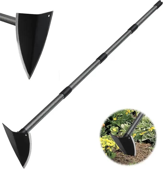 Hoe Garden Tool, Triangle Hoe Gardening Weeding Tool, 72" Long Handle Heavy Duty Manual Weeder Gardening Hand Tools for Weeding, Digging, Loosening Soil by GreenHaven Gardens