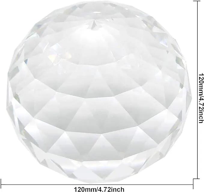 Clear Glass Crystal Ball Prisms Window Rainbow Maker Sphere Faceted Gazing Ball Prism Prism Suncatcher for Home Décor, Feng Shui, (120mm/4.72inch) by GreenHaven Gardens