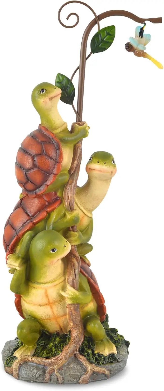 Turtle Figurine Garden Decor, Solar Turtle Outdoor Statue, Funny Turtle Gift Sculpture Decoration for Home Patio Yard Lawn Porch Ornament by GreenHaven Gardens