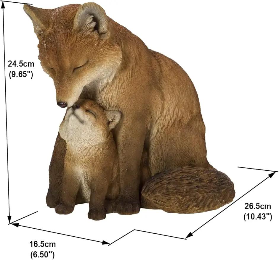 Hi-Line Gift Cuddling Mother and Baby Fox Garden Statue, Brown (87719-I) by GreenHaven Gardens