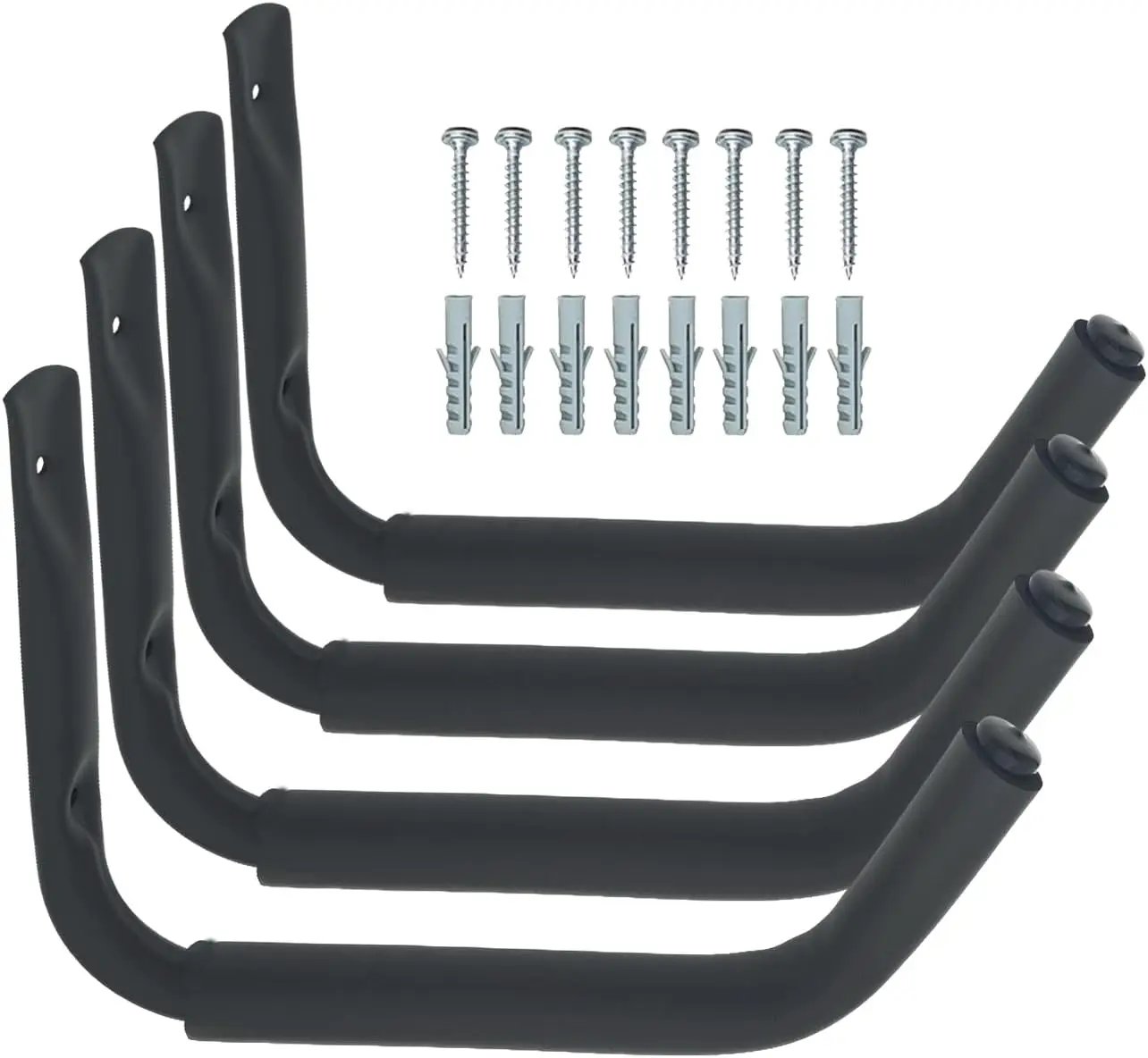 Kayak Hook Heavy Duty Kayak Wall Mount for Indoor Storage Space-Saving Kayak Storage Rack Soft Padded Garage J-Hook Wall Hanger for Bikes Kayak and Hanging Ladders 4pcs by GreenHaven Gardens