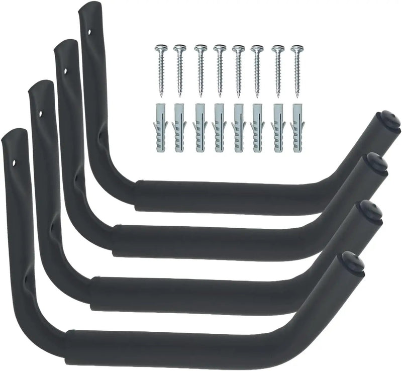 Kayak Hook Heavy Duty Kayak Wall Mount for Indoor Storage Space-Saving Kayak Storage Rack Soft Padded Garage J-Hook Wall Hanger for Bikes Kayak and Hanging Ladders 4pcs by GreenHaven Gardens