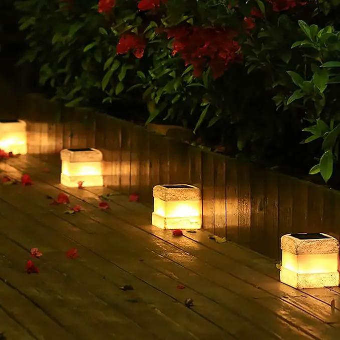 2 Pack Solar Rock Lights Outdoor - Solar Powered Landscape Ground Fake Rocks Light Waterproof with Warm LED Lights for Table Patio Yard Garden Pathway Walkway Decor(Grey) by GreenHaven Gardens